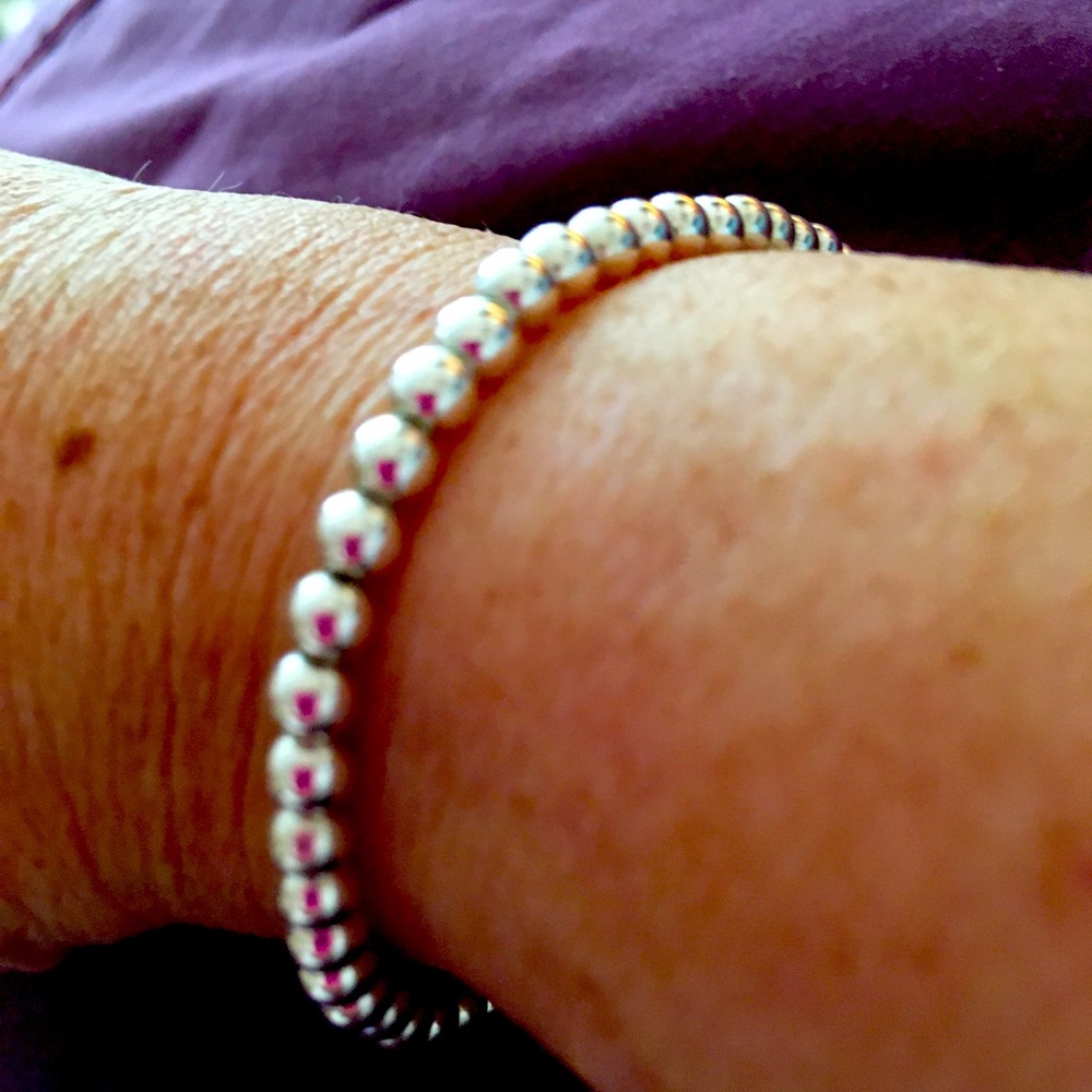 Elegant Silver Beaded Bracelet